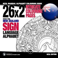 Produktbild: 26x2 Intricate Colouring Pages with the New Zealand Sign Language Alphabet