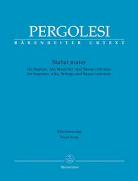 Produktbild: Stabat mater f&uuml;r Sopran, Alt, Streicher und Basso continuo, Klavierauszug