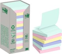 Produktbild: Post-it&reg; Haftnotizen Z-Notes Recycling Tower, pastell, mint, hellblau, gelb, flamingopink 16 St&uuml;ck