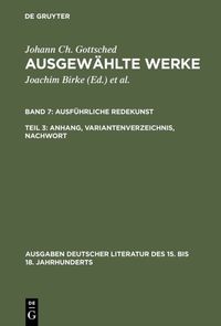 Produktbild: Ausf&uuml;hrliche Redekunst. Anhang, Variantenverzeichnis, Nachwort