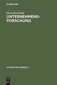 Produktbild: Unternehmensforschung