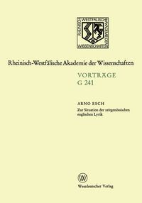 Produktbild: Zur Situation der zeitgen&ouml;ssischen englischen Lyrik