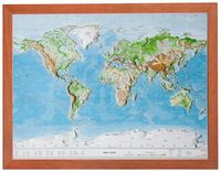 Produktbild: Relief Welt 1:107 MIO mit Holzrahmen