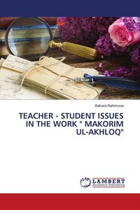 Produktbild: TEACHER - STUDENT ISSUES IN THE WORK " MAKORIM UL-AKHLOQ"