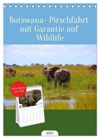 Produktbild: Tischplaner 2027 - Botswana- Pirschfahrt mit Garantie auf Wildlife (A5 Tischkalender zum Aufstellen) CALVENDO