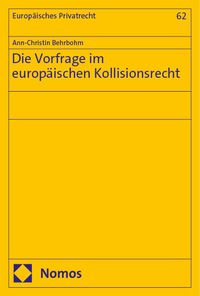 Produktbild: Die Vorfrage im europ&auml;ischen Kollisionsrecht