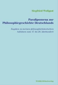 Produktbild: Paralipomena zur Philosophiegeschichte Deutschlands