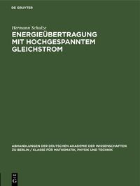 Produktbild: Energie&uuml;bertragung mit hochgespanntem Gleichstrom