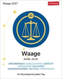 Produktbild: Waage Sternzeichenkalender 2027 - Tagesabrei&szlig;kalender - Ihr Horoskop f&uuml;r jeden Tag