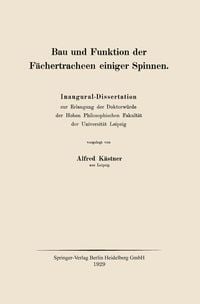 Produktbild: Bau und Funktion der F&auml;chertracheen einiger Spinnen
