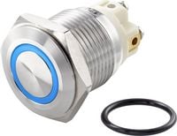 Produktbild: TRU COMPONENTS TC-7494696 TC-GQ16F-10E/L/B/12V/S Vandalismusgesch&uuml;tzter Drucktaster 48 V/DC 2 A 1 x Aus/(Ein) tastend Blau IP65 1 St.