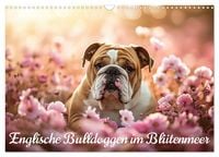 Produktbild: Englische Bulldoggen im Bl&uuml;tenmeer (Wandkalender 2026 DIN A3 quer), CALVENDO Monatskalender