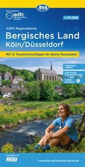 Produktbild: ADFC-Regionalkarte Bergisches Land K&ouml;ln/D&uuml;sseldorf 1:75.000, rei&szlig;- und wetterfest, GPS-Tracks Download