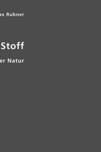 Produktbild: Rubner, M: Kraft und Stoff