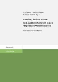 Produktbild: Vorschen, denken, wizzen. Vom Wert des Genauen in den "ungenauen Wissenschaften"