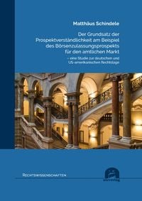 Produktbild: Der Grundsatz der Prospektverst&auml;ndlichkeit am Beispiel des B&ouml;rsenzulassungsprospekts f&uuml;r den amtlichen Markt