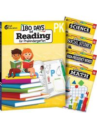 Produktbild: 180 Days(r) Reading, Math, High-Frequency Words Social Studies, and Science for Pre K 5- Book Set