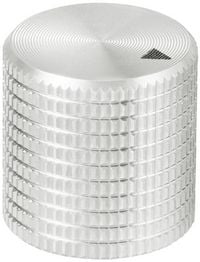 Produktbild: TRU COMPONENTS TC-11613848 Drehknopf mit Knopfmarkierung Silber (&Oslash; x H) 17 mm x 17 mm Aluminium 1 St.