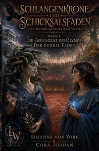 Produktbild: Schlangenkrone und Schicksalsfaden - Ein Mythos zwischen zwei Welten - Buch 1 - Die Gefangene des Olymps - Der dunkle Faden