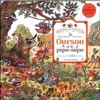 Produktbild: Ourson et le pique-nique puzzle de 100 pi&egrave;ces. 1 poster inclus