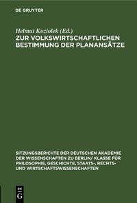 Produktbild: Zur volkswirtschaftlichen Bestimmung der Planans&auml;tze