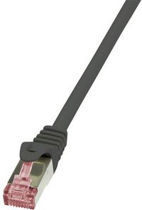 Produktbild: LogiLink CQ2053S RJ45 Patchkabel CAT 6 S/FTP 2.00 m Schwarz Flammwidrig, mit Rastnasenschutz 1 St.