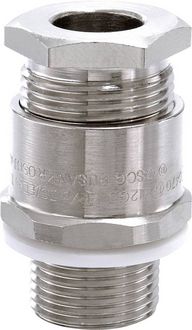 Produktbild: Wiska 50108019 Kabelverschraubung schlagfest, mit Gegenmutter, mit Dichtung M20 Messing (vernickelt) Natur 1 St.