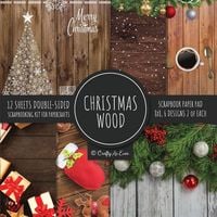 Produktbild: Christmas Wood Scrapbook Paper Pad 8x8 Scrapbooking Kit for Papercrafts, Cardmaking, Printmaking, DIY Crafts, Holiday Themed, Designs, Borders, Backgr