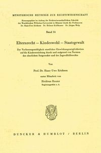 Produktbild: Elternrecht - Kinderwohl - Staatsgewalt.