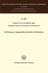 Produktbild: Ein Beitrag zur Angewandten Tektonik im Ruhrkarbon