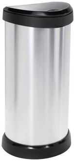 Produktbild: Curver DECO Bin 240641 M&uuml;lleimer 40l (B x H x T) 335 x 685 x 285mm Silber, Schwarz 1St.