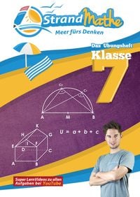 Produktbild: StrandMathe &Uuml;bungsheft Mathe Klasse 7 &ndash; mit kostenlosen Lernvideos inkl. L&ouml;sungswegen und Rechenschritten zu jeder Aufgabe