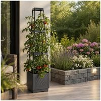 Produktbild: HTI-Living Pflanzturm Nessa mit Rankhilfe, grau Pflanzturm Nessa mit Rankhilfe, grau