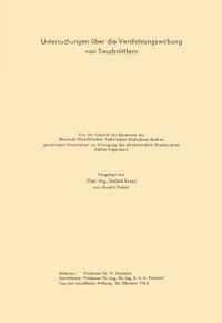 Produktbild: Untersuchungen &uuml;ber die Verdichtungswirkung von Tauchr&uuml;ttlern