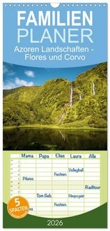 Produktbild: Familienplaner 2026 - Azoren Landschaften - Flores und Corvo mit 5 Spalten (Wandkalender, 21 x 45 cm) CALVENDO
