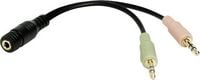 Produktbild: LogiLink CA0020 Klinke Audio Adapter [1x Klinkenbuchse 3.5 mm - 2x Klinkenstecker 3.5 mm] Schwarz