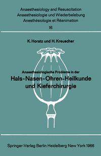 Produktbild: Anaesthesiologische Probleme in der Hals-Nasen-Ohren-Heilkunde und Kieferchirurgie