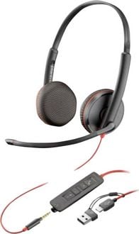 Produktbild: HP Poly Blackwire C3225 Over Ear Headset kabelgebunden Stereo Schwarz Headset, Lautst&auml;rkeregelung, Mikrofon-Stummschaltung Computer