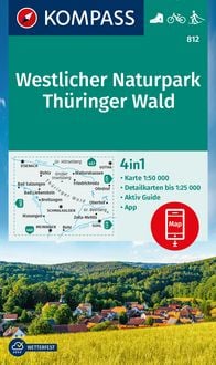 Produktbild: KOMPASS Wanderkarte 812 Westlicher Naturpark Th&uuml;ringer Wald 1:50.000