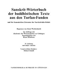 Produktbild: Sanskrit-W&ouml;rterbuch der buddhistischen Texte aus den Turfan-Funden. Lieferung 20