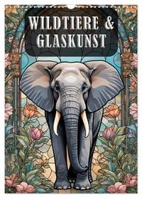 Produktbild: Wildtiere und Glaskunst im Tiffany Stil (Wandkalender 2026 DIN A3 hoch), CALVENDO Monatskalender