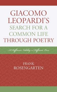 Produktbild: Giacomo Leopardi's Search For a Common Life Through Poetry