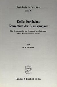 Produktbild: Emile Durkheims Konzeption der Berufsgruppen.