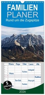 Produktbild: Familienplaner 2026 - Rund um die Zugspitze mit 5 Spalten (Wandkalender, 21 x 45 cm) CALVENDO