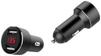 Produktbild: IWH USB-Ladeger&auml;t DUAL mit Spannungsanzeige Belastbarkeit Strom max.=4800mA 12 oder 24 V/DC