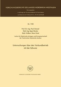 Produktbild: Untersuchungen &uuml;ber den Verbundbetrieb mit der Schweiz