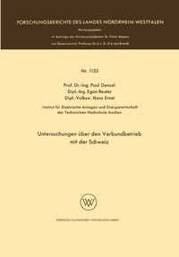 Produktbild: Untersuchungen &uuml;ber den Verbundbetrieb mit der Schweiz