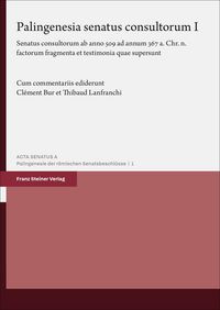 Produktbild: Palingenesia senatus consultorum. Vol. 1
