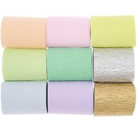 Produktbild: Kreppb&auml;nder, Regenbogen Pastell Mix, MIX, 9 Stk, 5,5 cm x 10 m