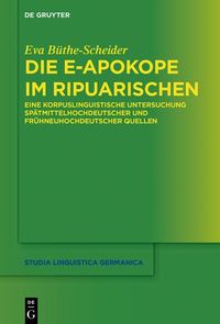 Produktbild: Die e-Apokope im Ripuarischen